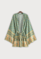 Kimono Femme Viscose Court | Élégant Imprimé Floral d'Été pour Plage 0
