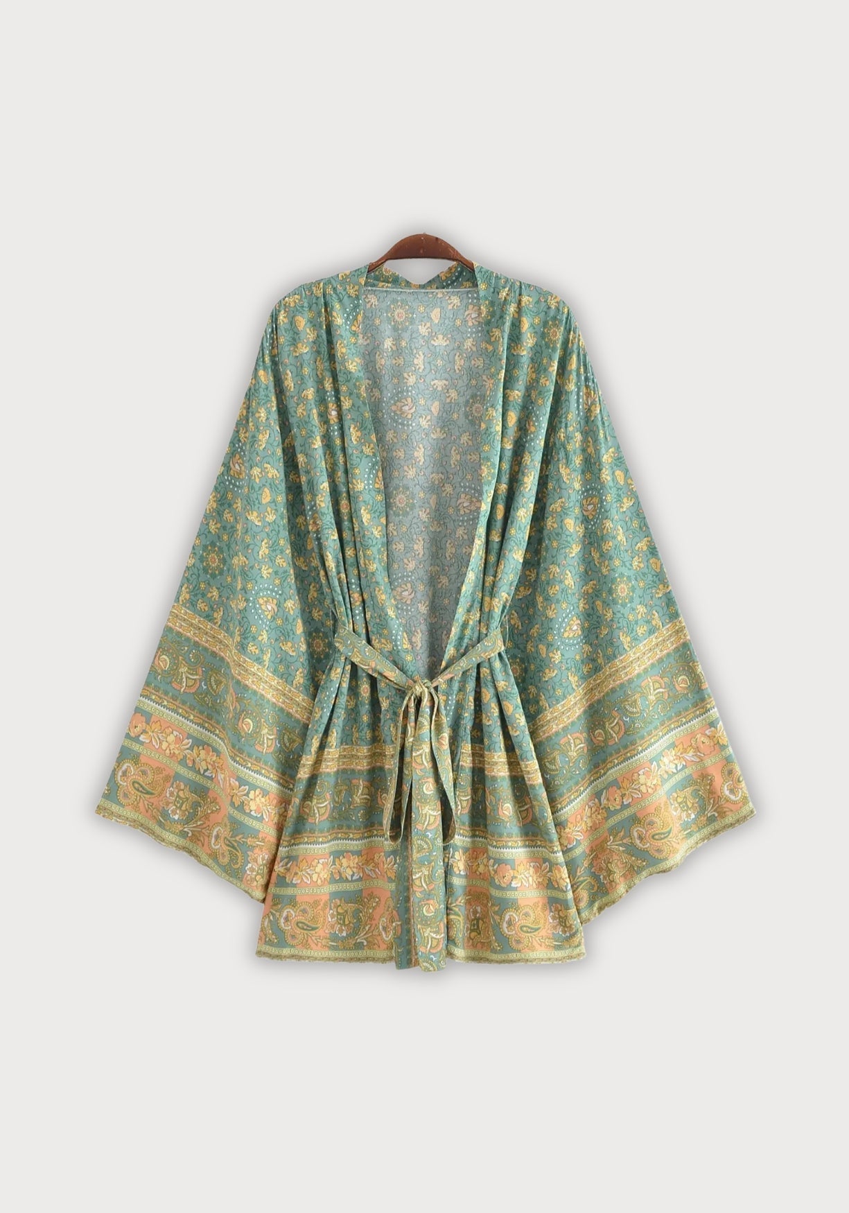 Kimono Femme Viscose Court | Élégant Imprimé Floral d'Été pour Plage 0