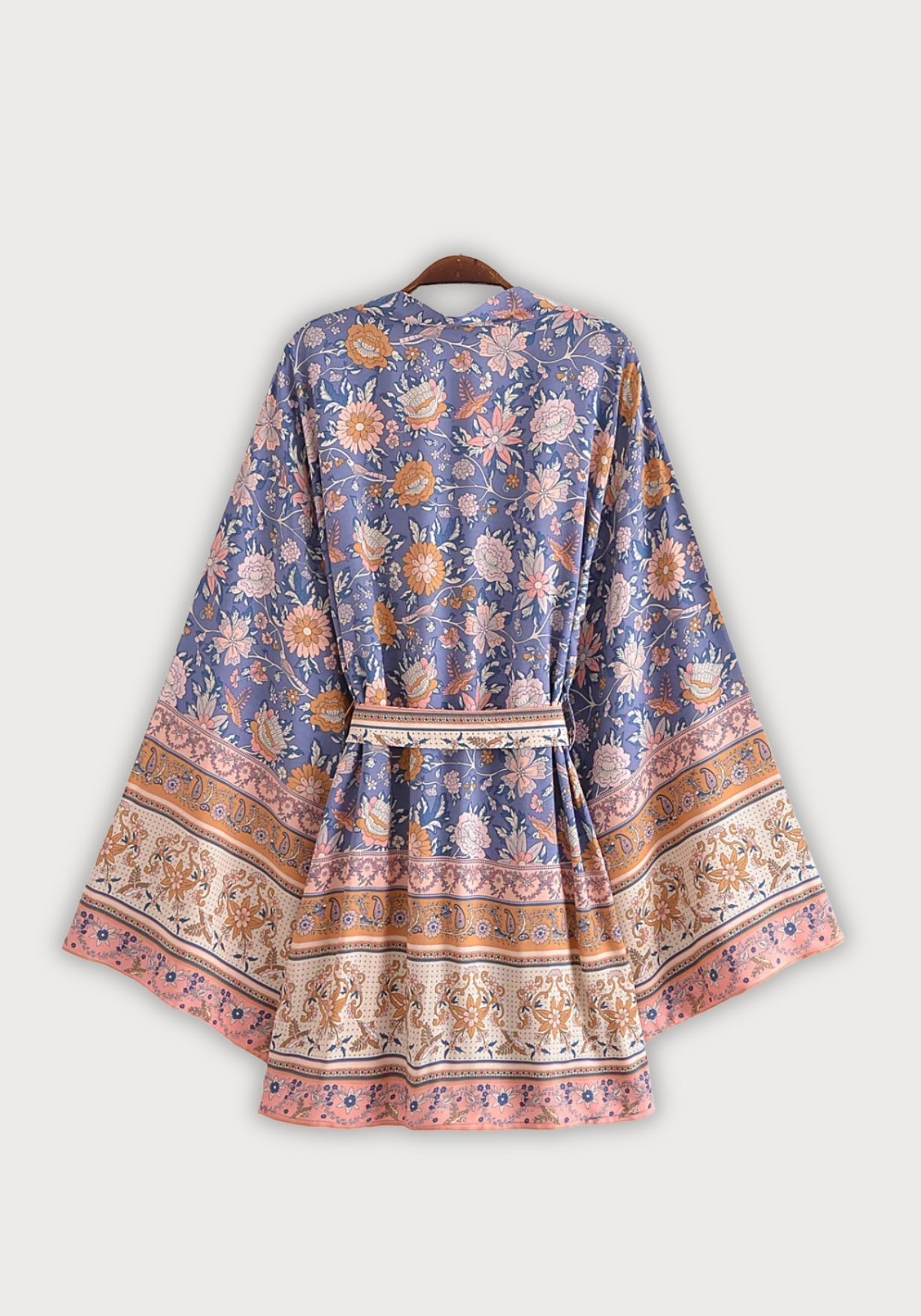 Kimono Femme Viscose Court | Élégant Motif Floral Bohème d'Été 1