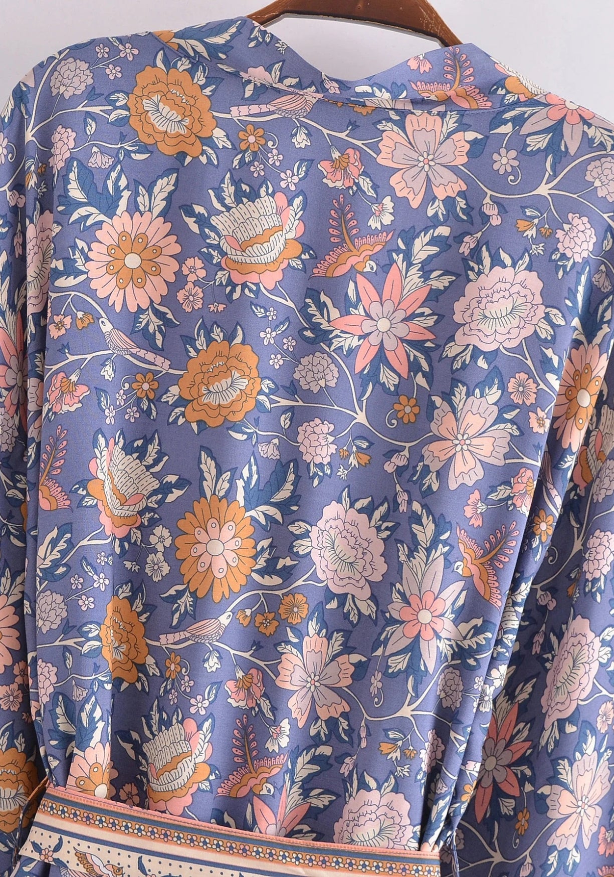 Kimono Femme Viscose Court | Élégant Motif Floral Bohème d'Été 2