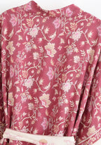 Kimono Femme Viscose Court | Élégant Motif Floral Bohème pour Été 3