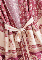 Kimono Femme Viscose Court | Élégant Motif Floral Bohème pour Été 5