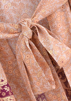 Kimono Femme Viscose Court | Élégant Motif Floral Paon pour Été 5