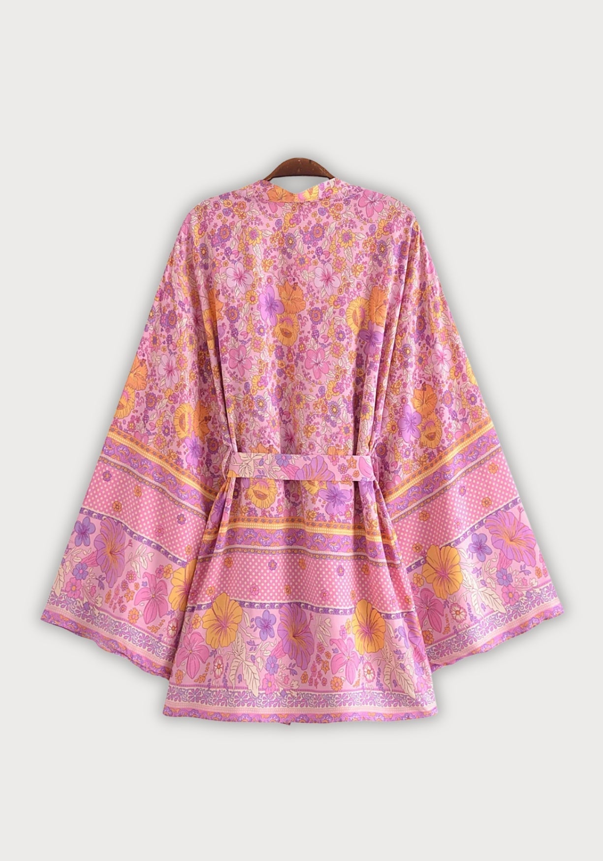 Kimono Femme Viscose Floral Court | Chic Bohème Été Coloré 1