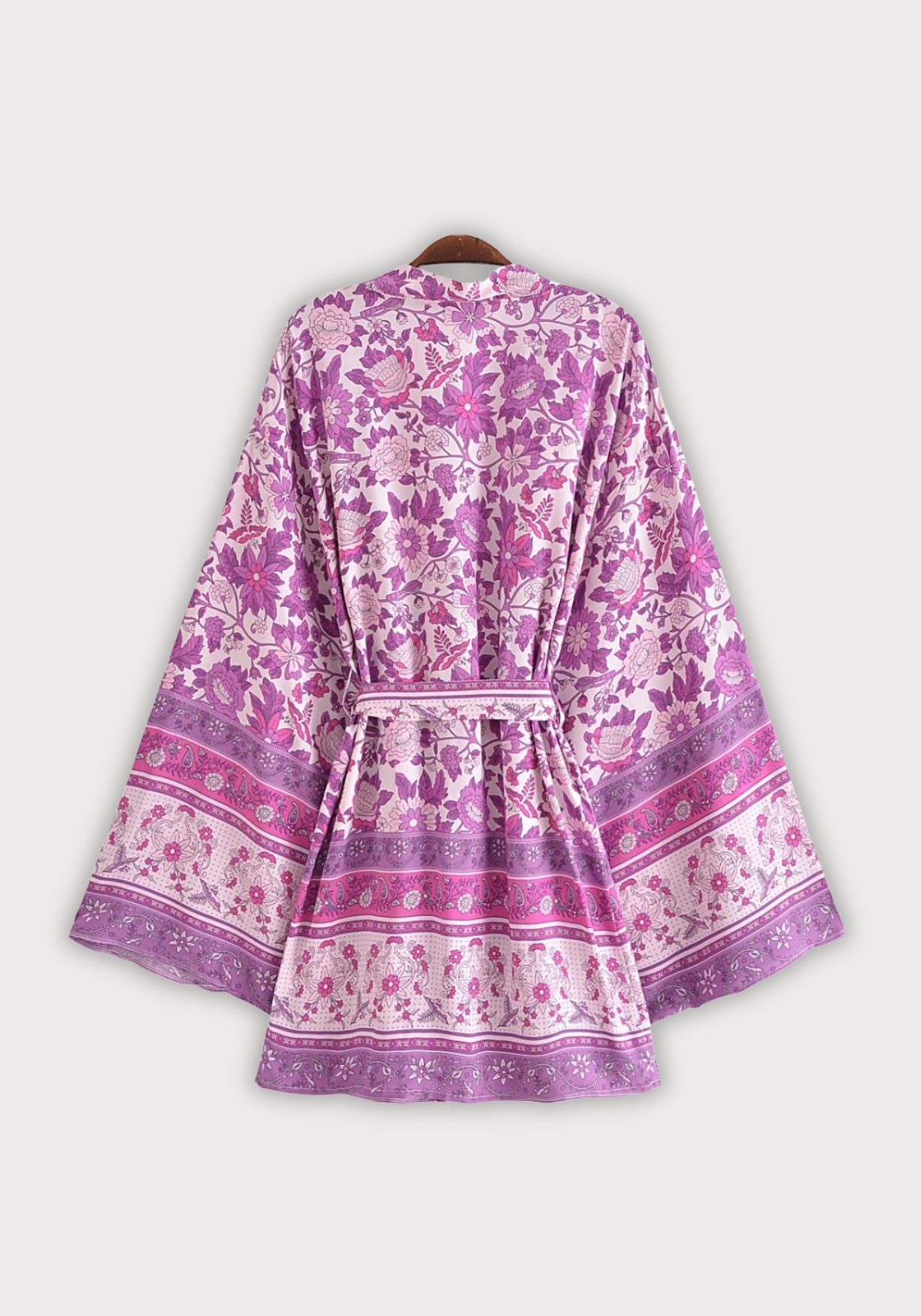 Kimono Femme Viscose Floral | Élégant Court Été Bohème 1