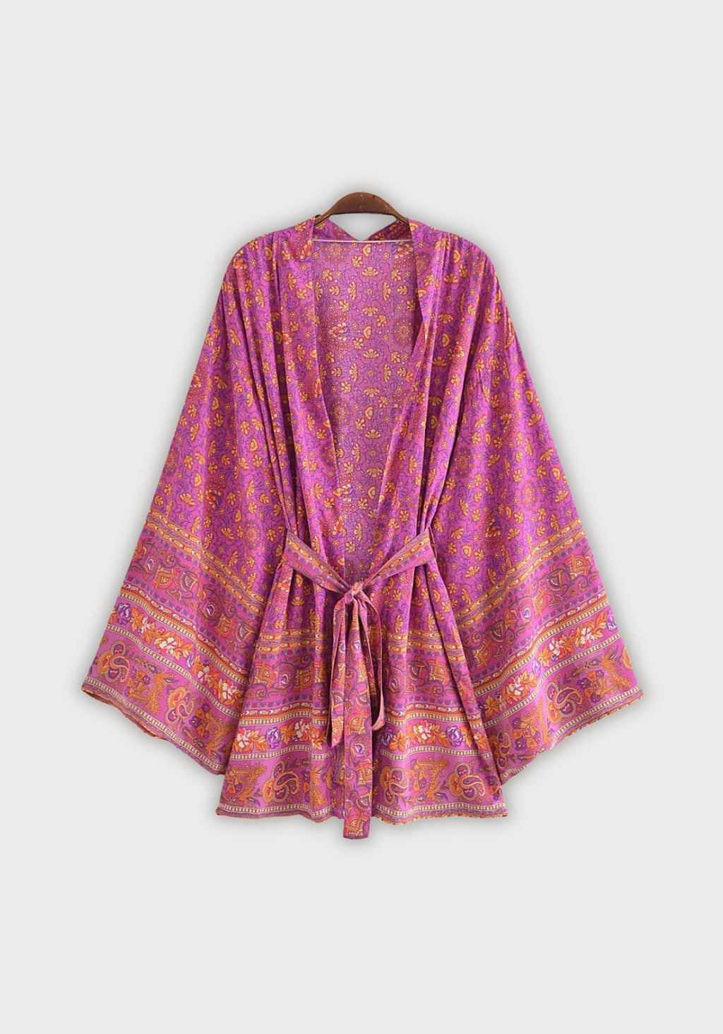 Kimono Femme Viscose Imprimé Floral | Élégant Kimono de Plage Court Été 0