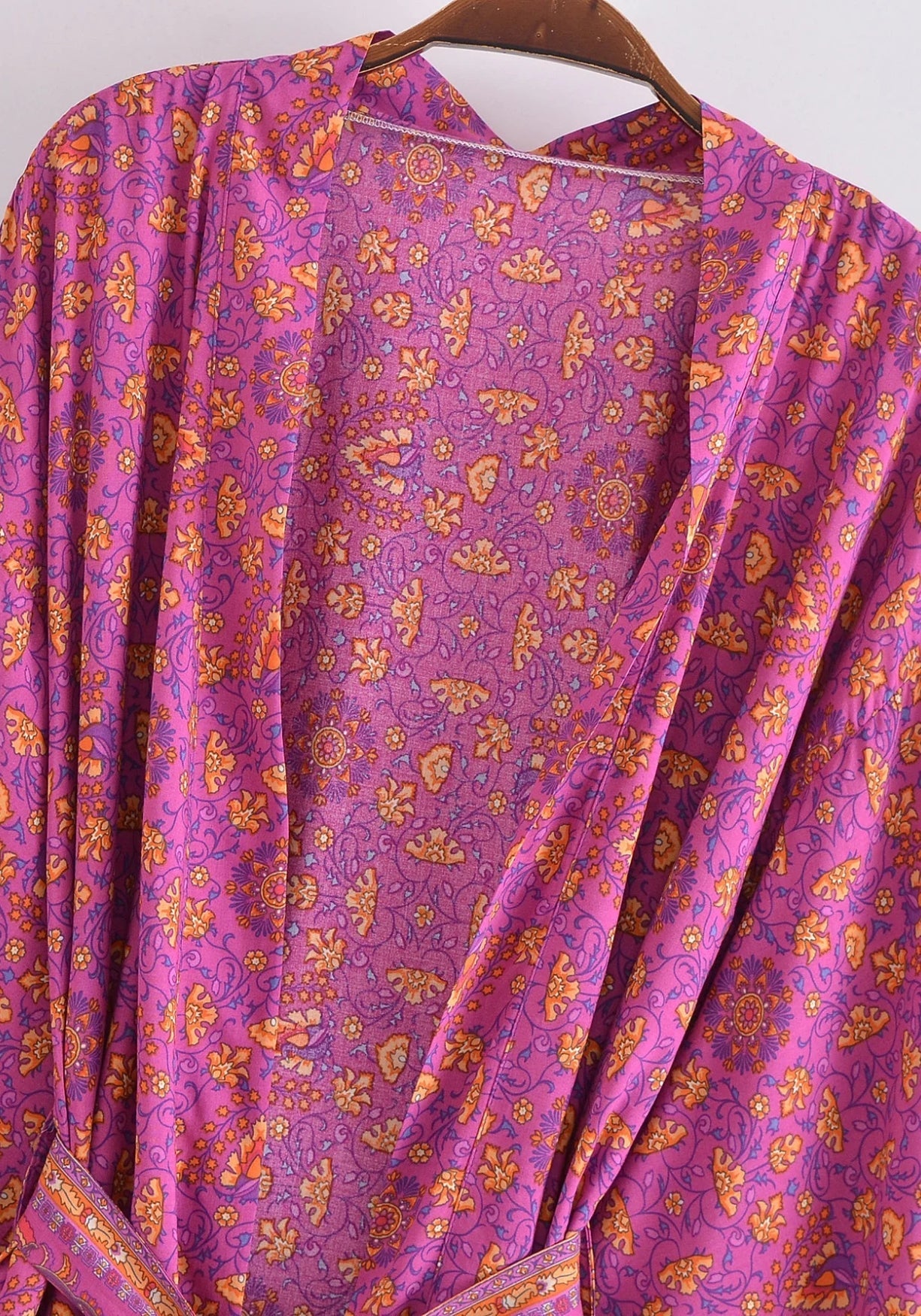 Kimono Femme Viscose Imprimé Floral | Élégant Kimono de Plage Court Été 2