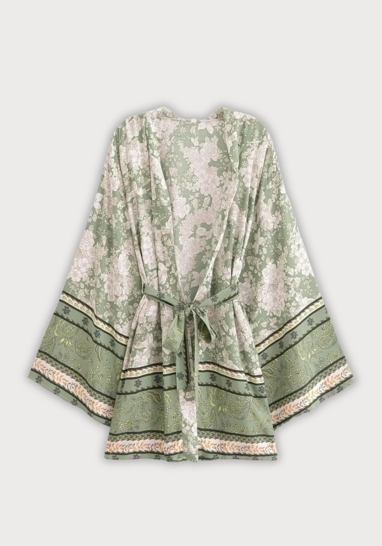 Kimono Femme Viscose Léger | Élégant Motif Floral Court pour Été 0