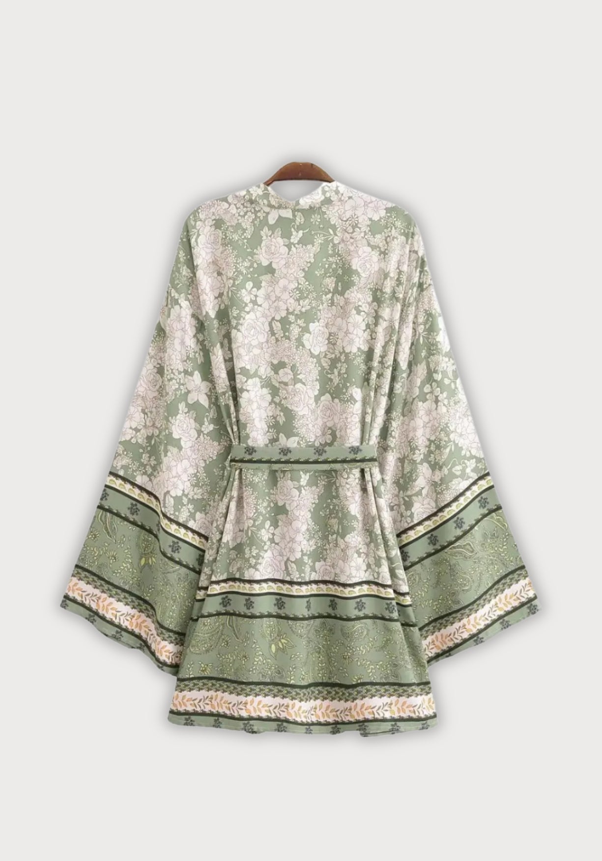 Kimono Femme Viscose Léger | Élégant Motif Floral Court pour Été 1