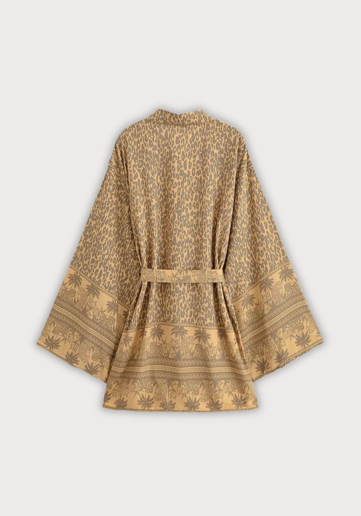 Kimono Femme Viscose Léopard | Élégant Kimono Plage d'Été avec Ceinture Ajustable 1