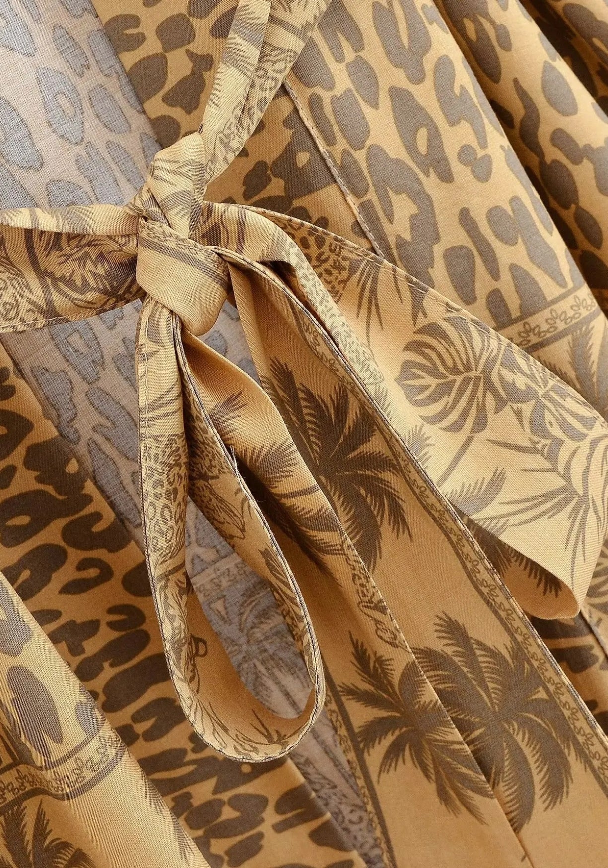 Kimono Femme Viscose Léopard | Élégant Kimono Plage d'Été avec Ceinture Ajustable 2
