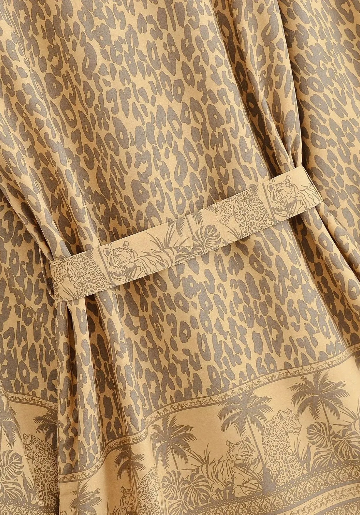 Kimono Femme Viscose Léopard | Élégant Kimono Plage d'Été avec Ceinture Ajustable 4