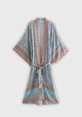 Kimono Femme en Coton Floral | Élégant Kimono Long d'Été Plage 0