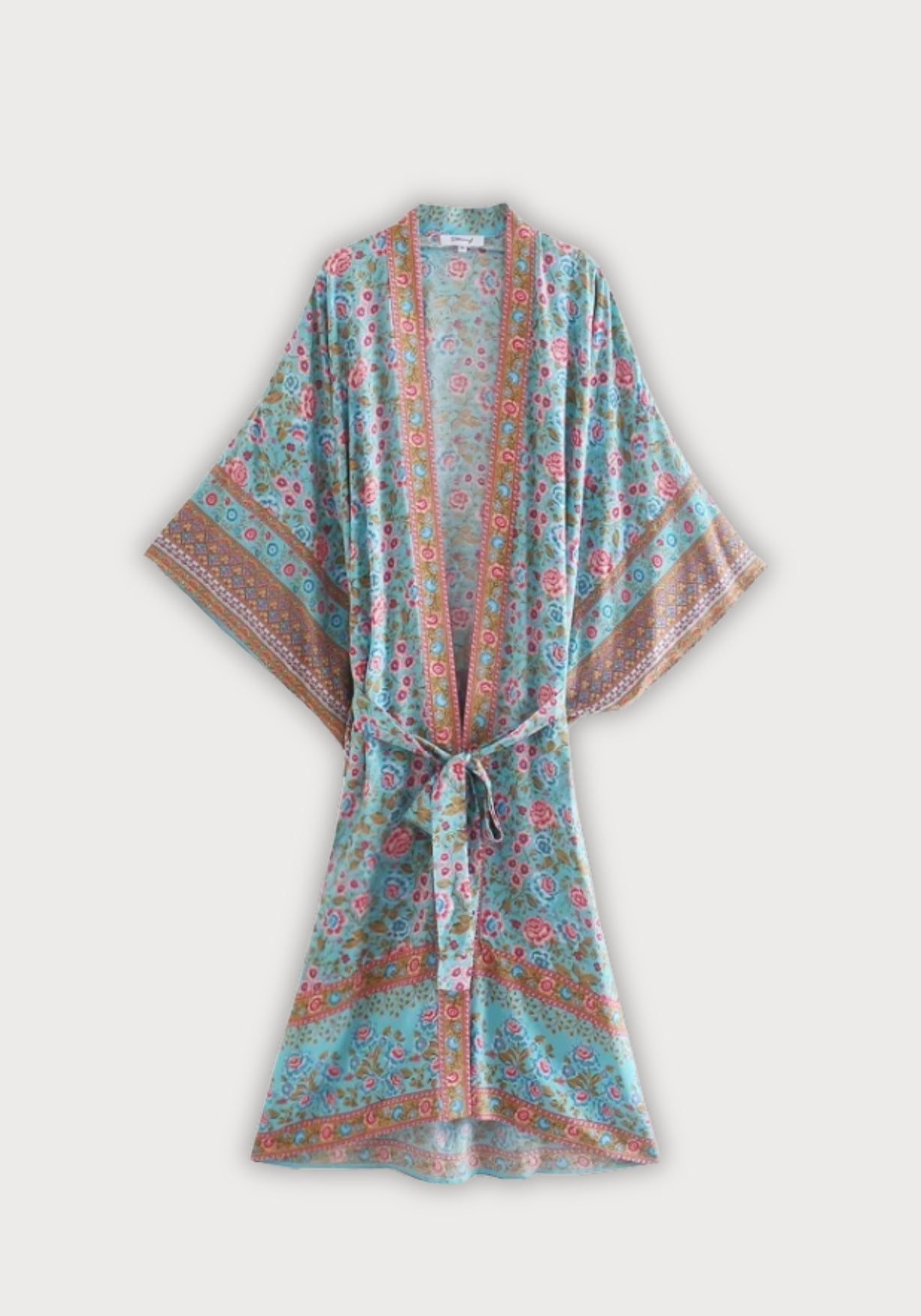 Kimono Femme en Coton Floral | Élégant Kimono Long d'Été Plage 0