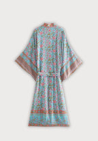 Kimono Femme en Coton Floral | Élégant Kimono Long d'Été Plage 1