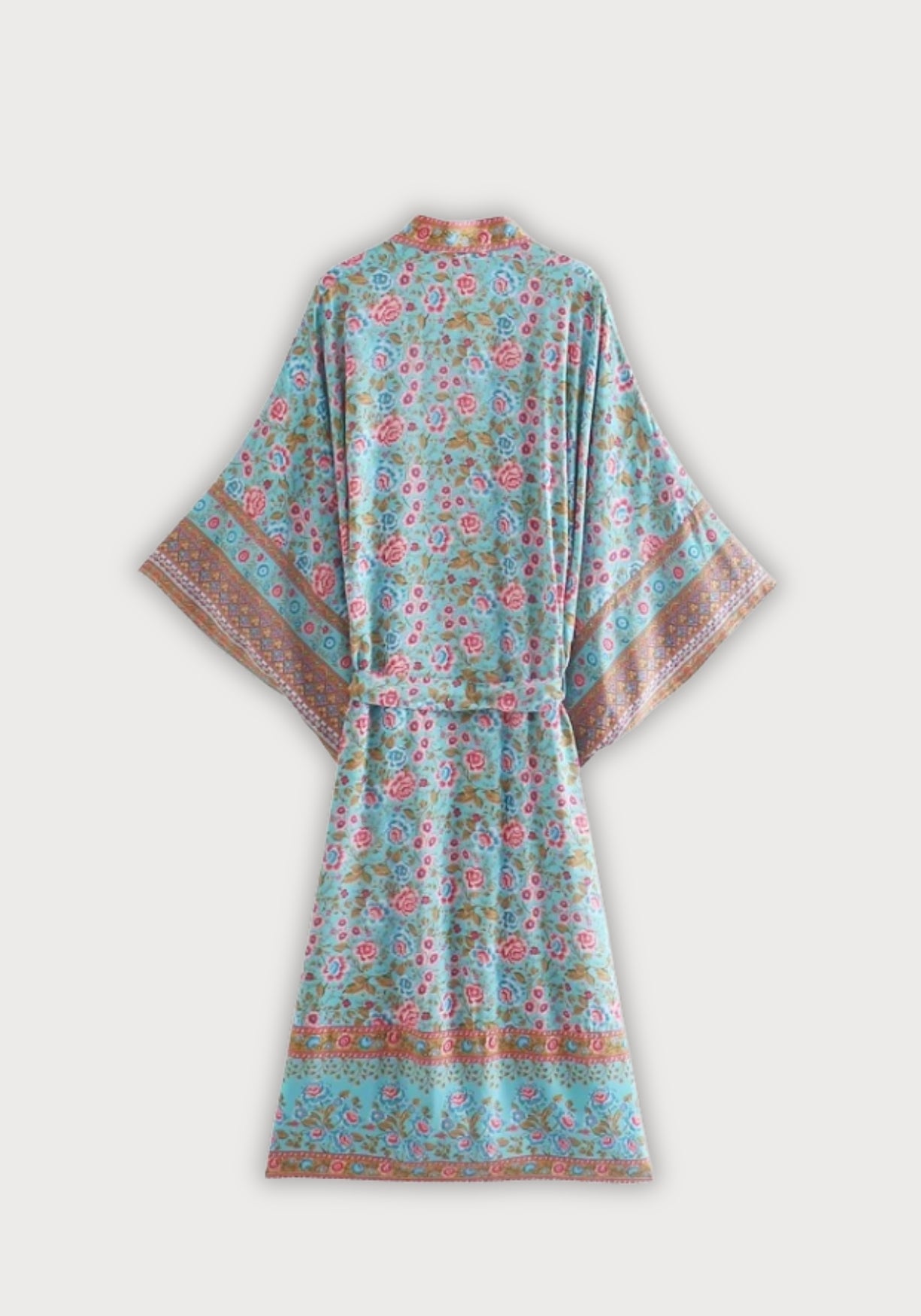 Kimono Femme en Coton Floral | Élégant Kimono Long d'Été Plage 1