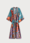 Kimono Femme en Coton Rayonne | Long Ample avec Motif Cosmique Coloré 0