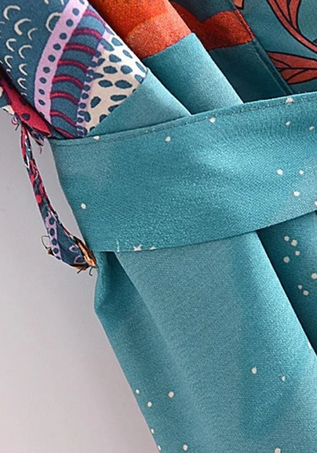 Kimono Femme en Coton Rayonne | Long Ample avec Motif Cosmique Coloré 4