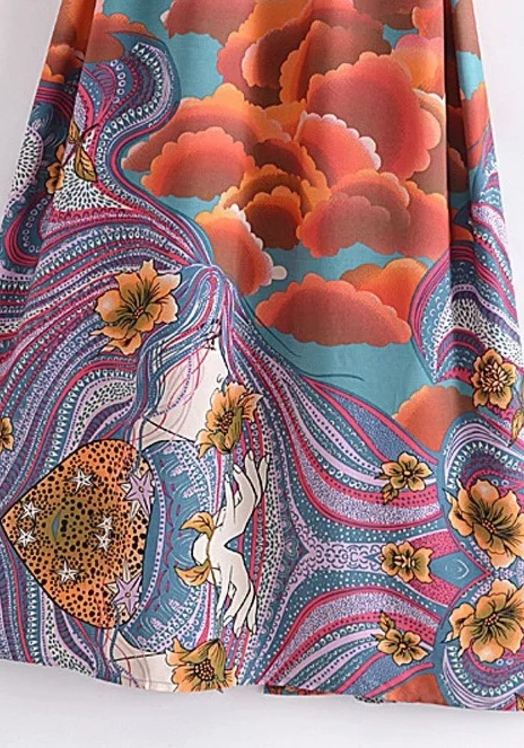 Kimono Femme en Coton Rayonne | Long Ample avec Motif Cosmique Coloré 5