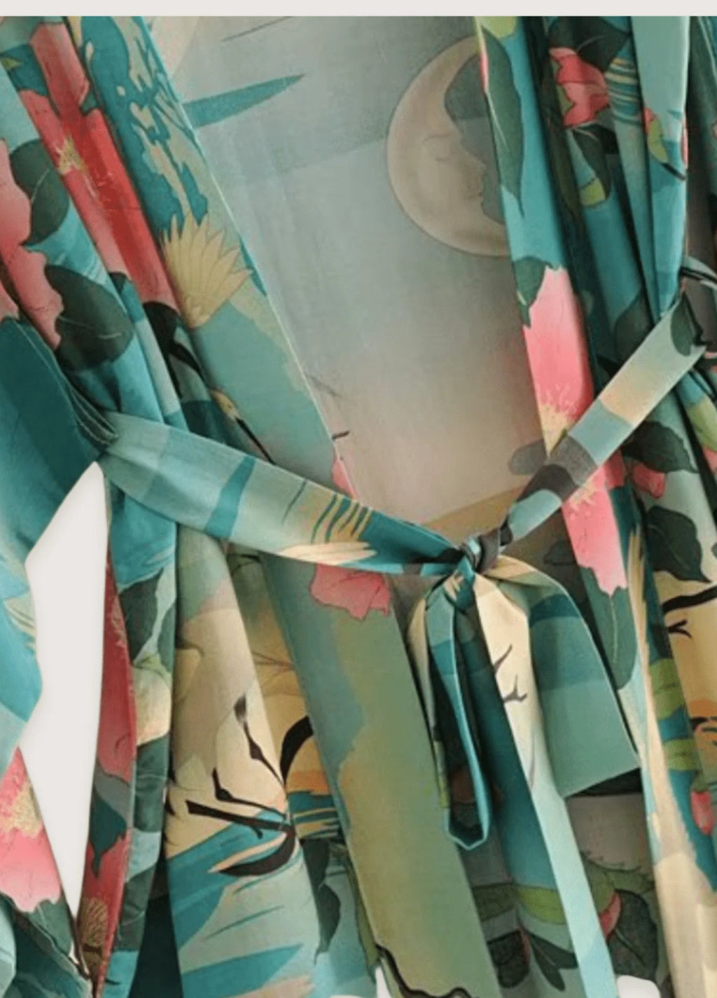 Kimono Femme en Coton Vert | Élégant Long Kimono Japonais Confortable 1