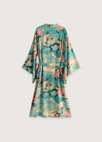 Kimono Femme en Coton Vert | Élégant Long Kimono Japonais Confortable 3