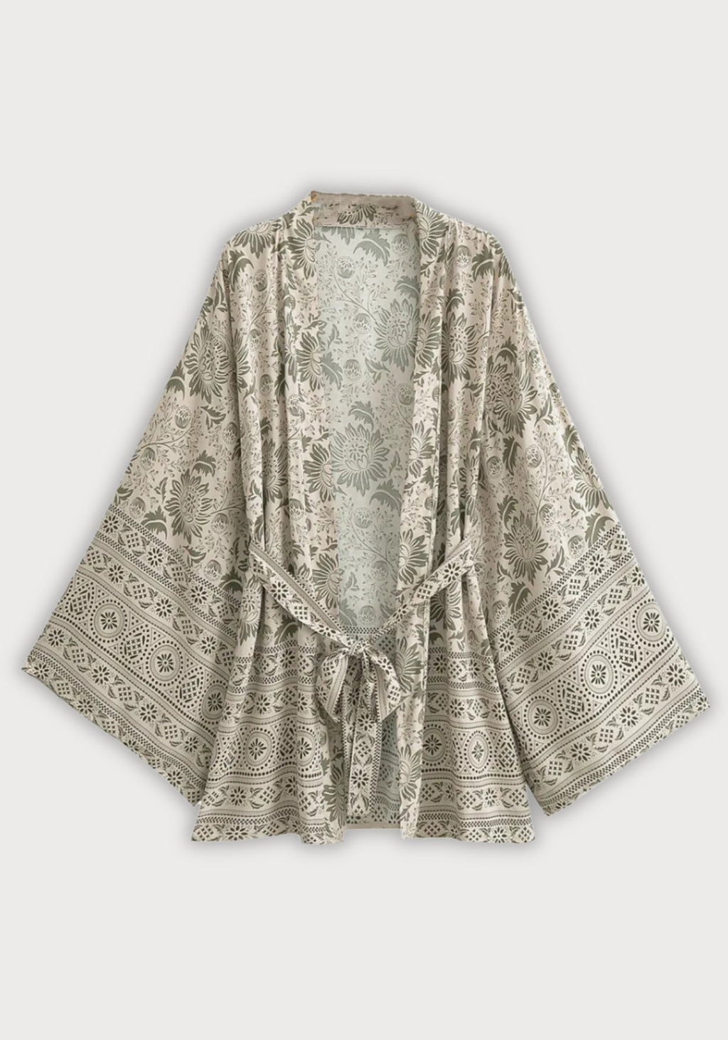 Kimono Femme en Coton | Élégant Kimono Court Floral Léger pour Plage et Détente 0