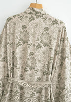 Kimono Femme en Coton | Élégant Kimono Court Floral Léger pour Plage et Détente 4
