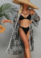 Kimono Femme en Dentelle Aérien | Élégant et Transparent pour Plage ou Soirée 4