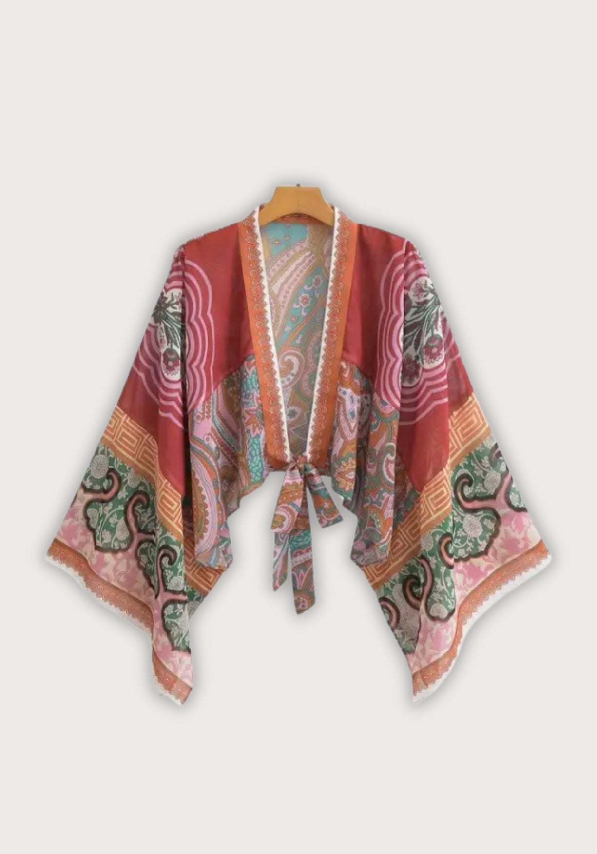 Kimono Femme en Polyester | Élégant Kimono Japonais Court Multicolore 0