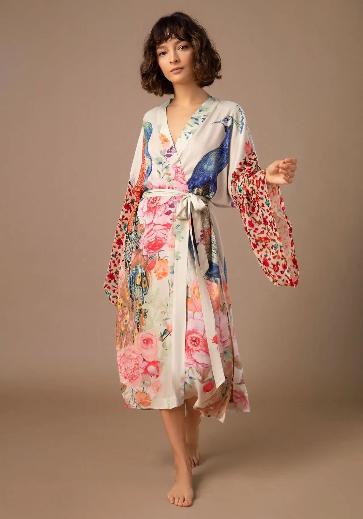 Kimono Femme en Polyester | Élégant Kimono Long de Plage Bohème-Chic pour Été 2