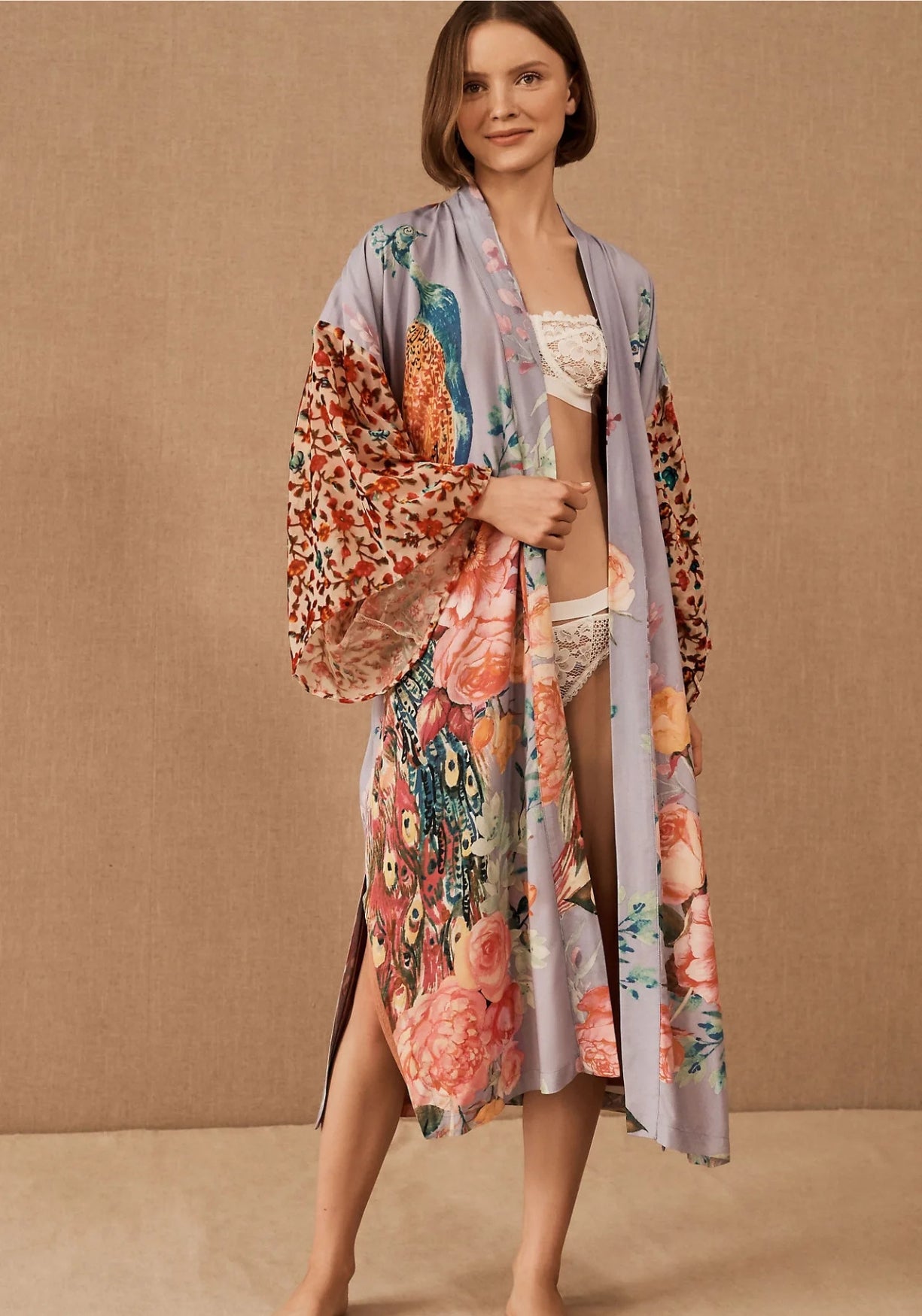 Kimono Femme en Polyester | Élégant Kimono Long de Plage Bohème-Chic pour Été 4
