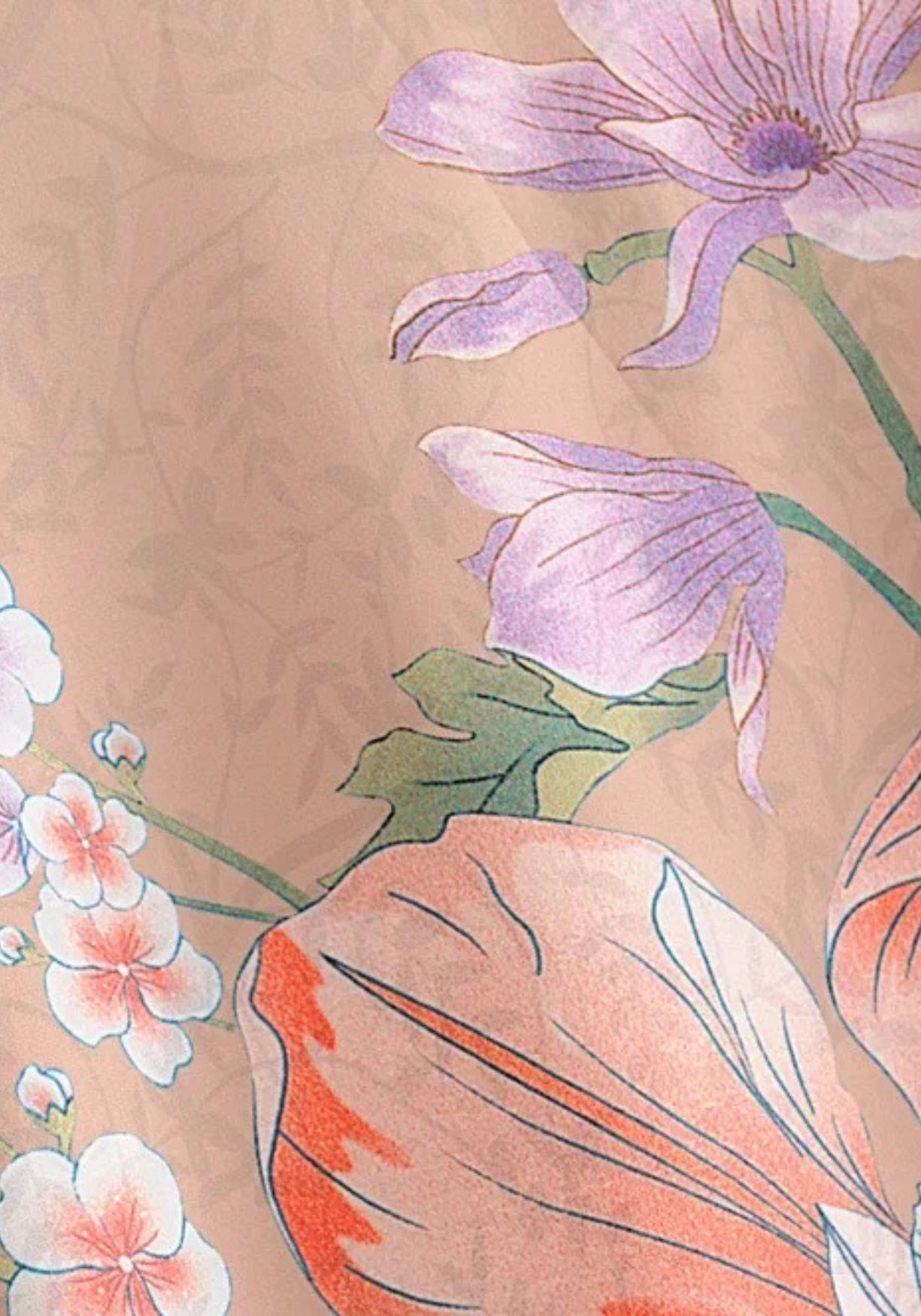 Kimono Femme en Polyester | Élégant Long avec Motif Floral et Paon 4