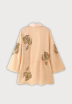Kimono Femme en Soie Beige | Élégant et Ample Style Japonais 1