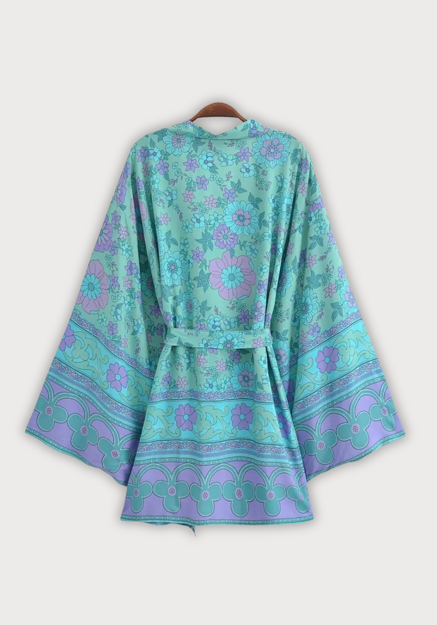 Kimono Femme en Viscose | Kimono de Plage Élégant à Imprimé Floral Vintage 1