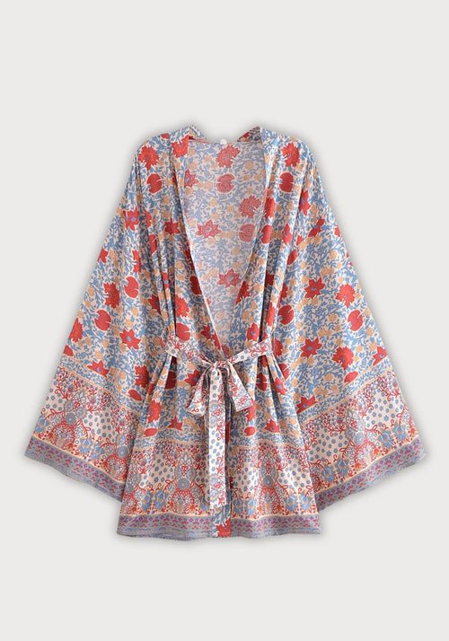 Kimono Japonais Femme Viscose Court | Élégant Floral Chic pour Été 0