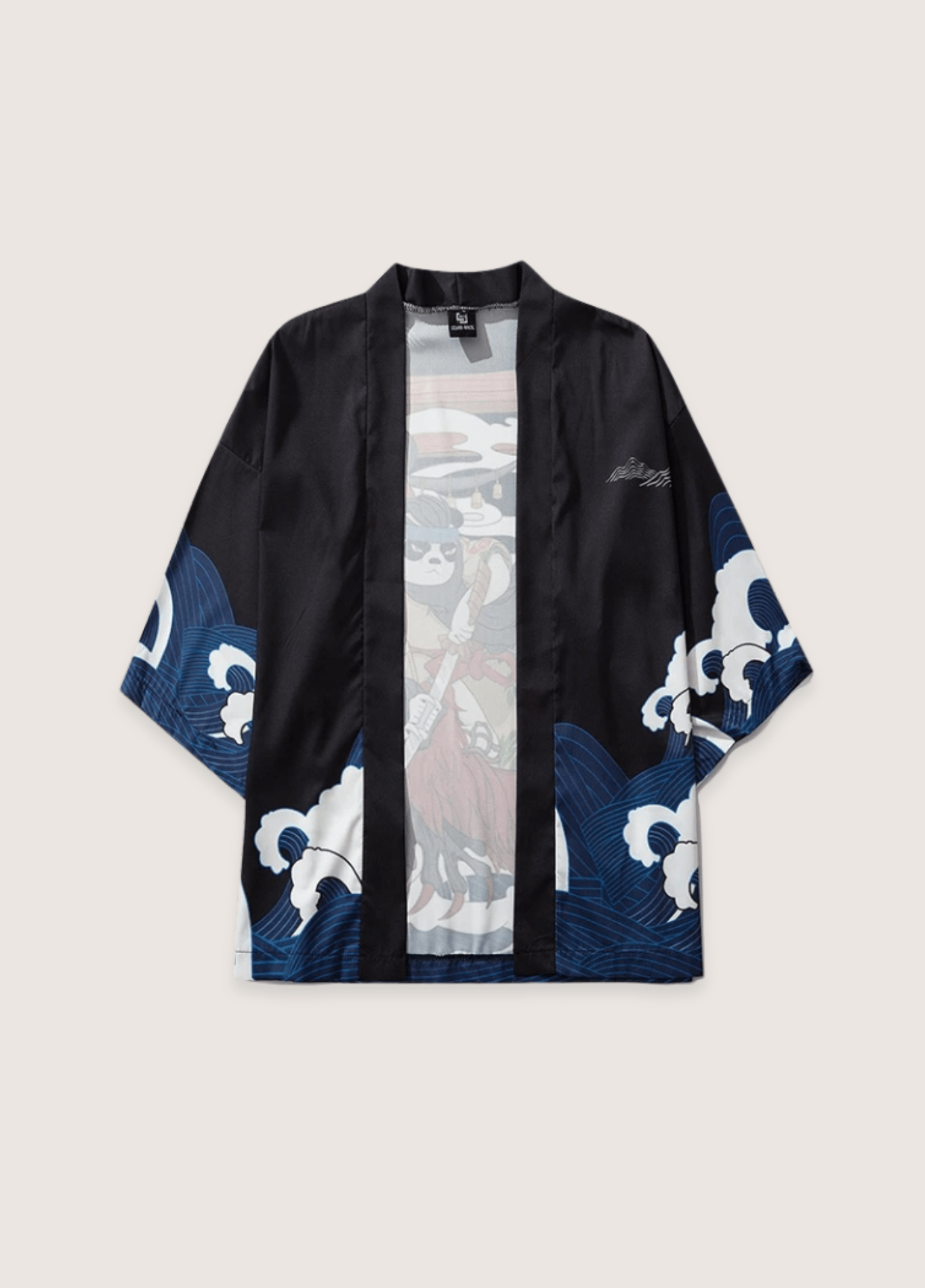 Kimono Japonais Unisexe en Polyester | Design Unique Panda Samurai Élégant et Décontracté 1