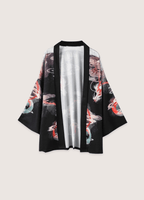 Kimono Japonais Unisexe en Polyester | Élégant Imprimé Dragon sur Ciel Nocturne 1