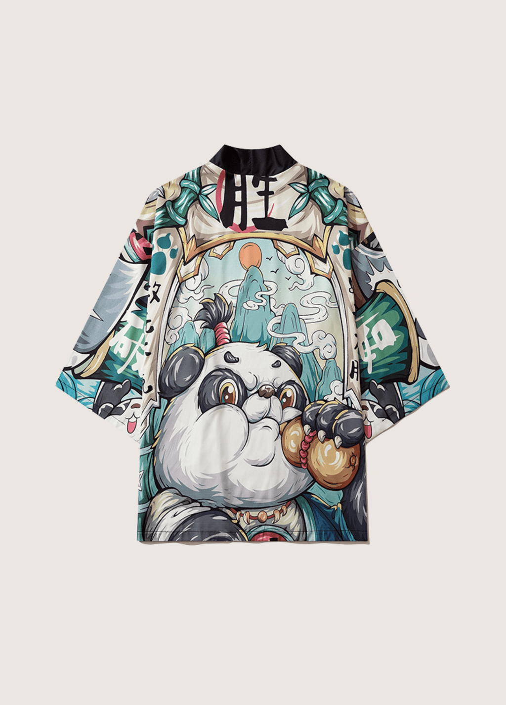 Kimono Japonais Unisexe en Polyester | Élégant Imprimé Panda et Confortable 0