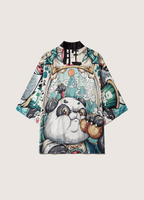 Kimono Japonais Unisexe en Polyester | Élégant Imprimé Panda et Confortable 0