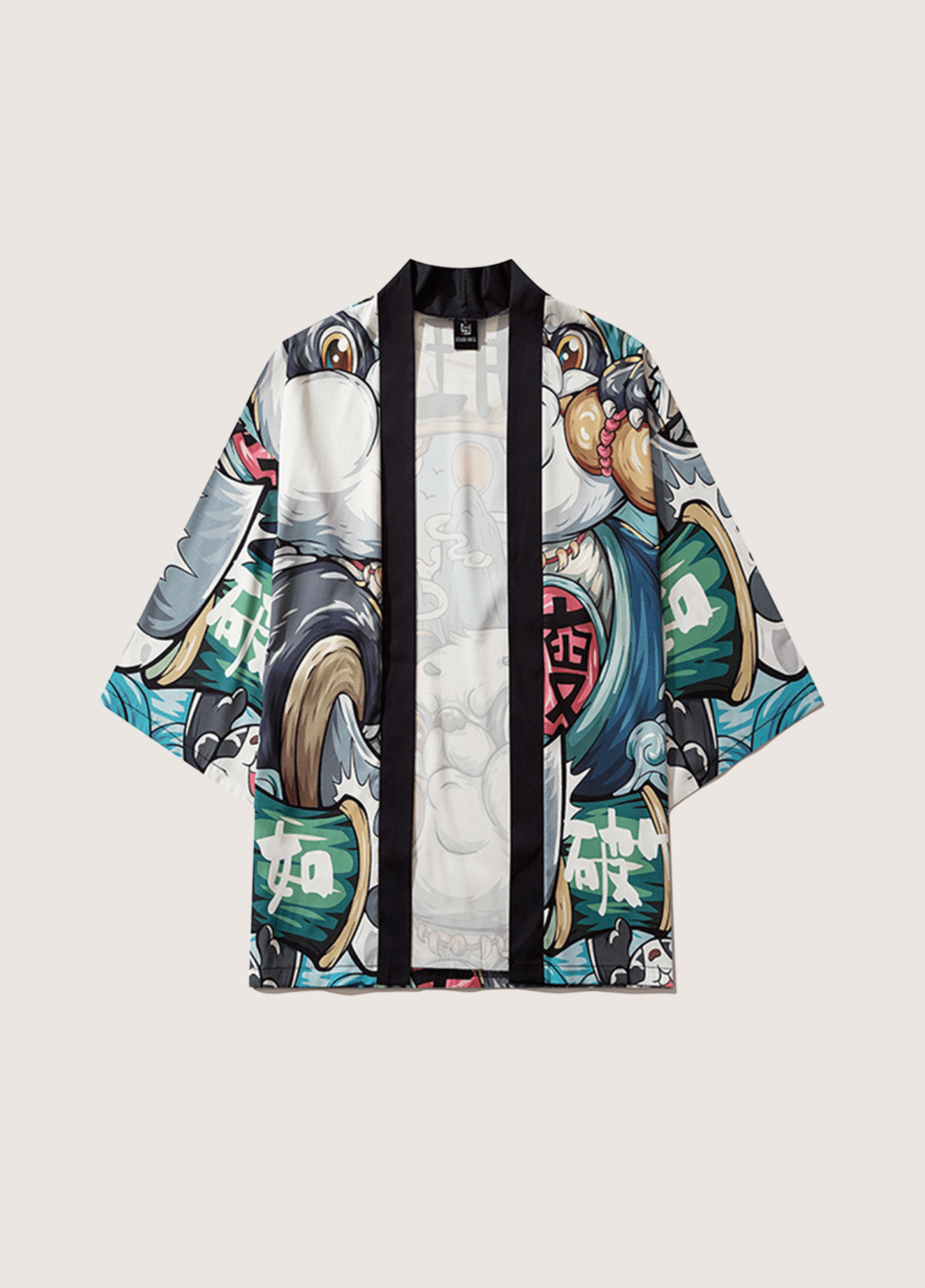 Kimono Japonais Unisexe en Polyester | Élégant Imprimé Panda et Confortable 1