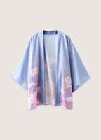 Kimono Japonais Unisexe en Polyester | Élégant Motif Chats Ailés et Nuages 1