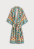 Kimono Long Femme Viscose Floral | Élégant Kimono Plage Bohème d'Été 0