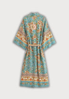 Kimono Long Femme Viscose Floral | Élégant Kimono Plage Bohème d'Été 1
