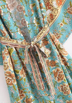 Kimono Long Femme Viscose Floral | Élégant Kimono Plage Bohème d'Été 5