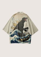 Kimono Unisexe Japonais en Polyester | Style Contemporain avec Imprimé Godzilla 0
