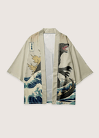 Kimono Unisexe Japonais en Polyester | Style Contemporain avec Imprimé Godzilla 1