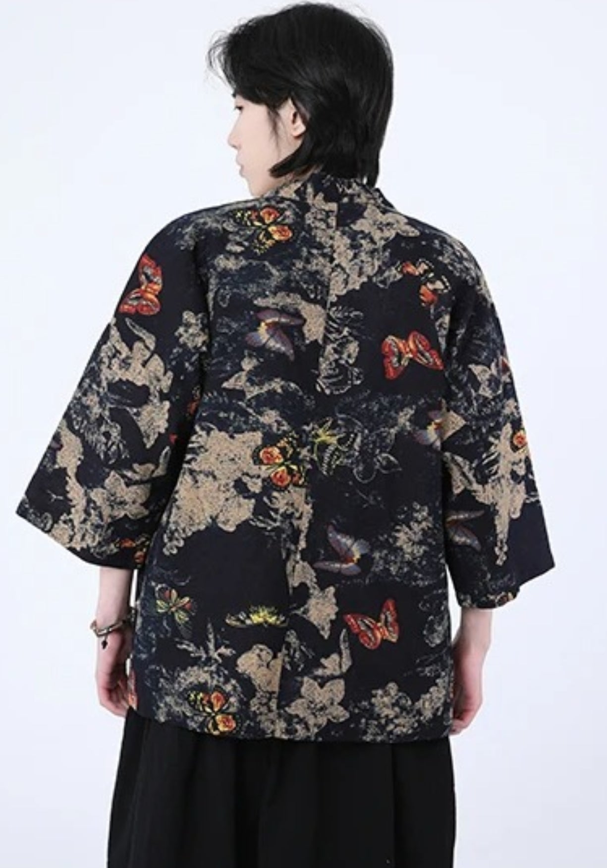 Kimono Unisexe en Coton | Élégant Motif Papillon Coloré | Style Patchwork Moderne 2
