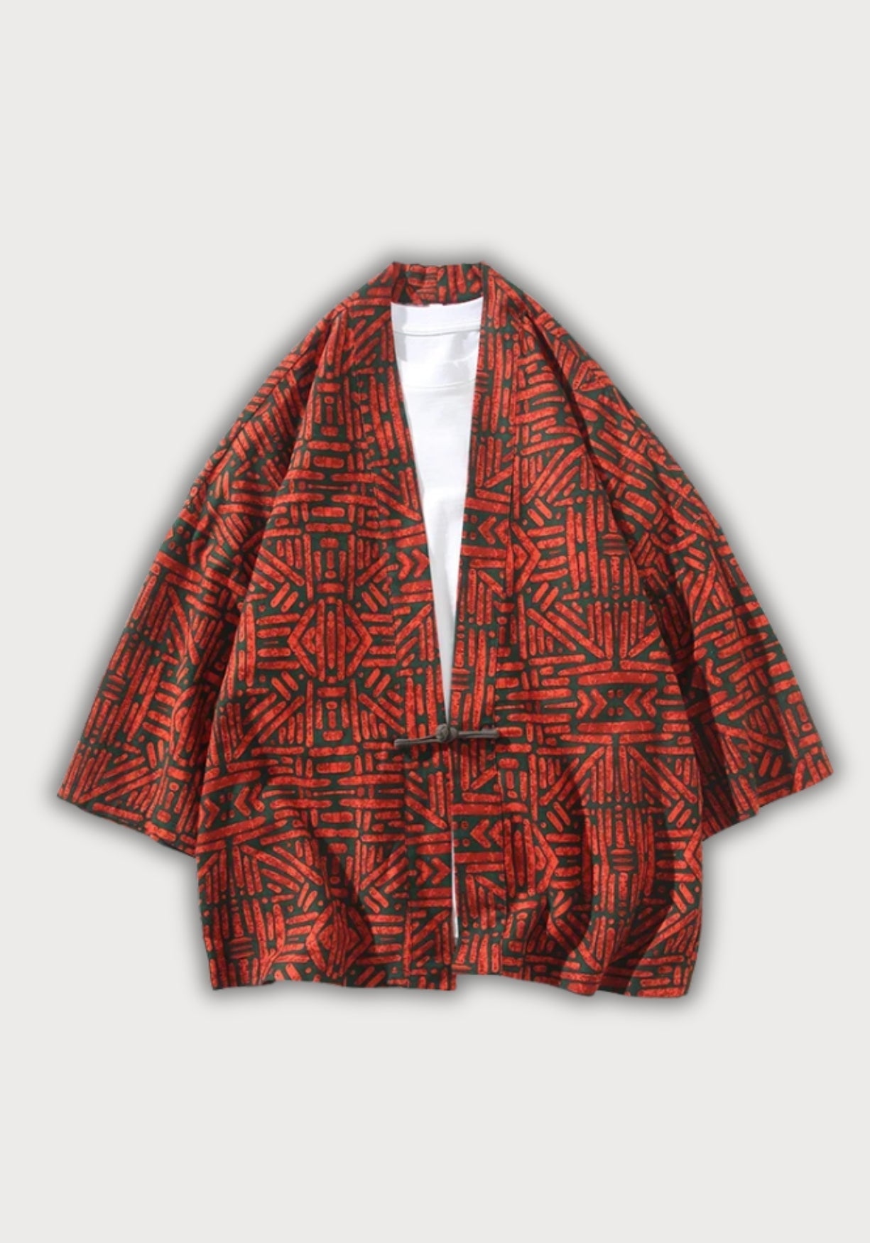 Kimono Unisexe en Coton et Lin | Élégant Patchwork Japonais à Manches Trois-Quarts 1