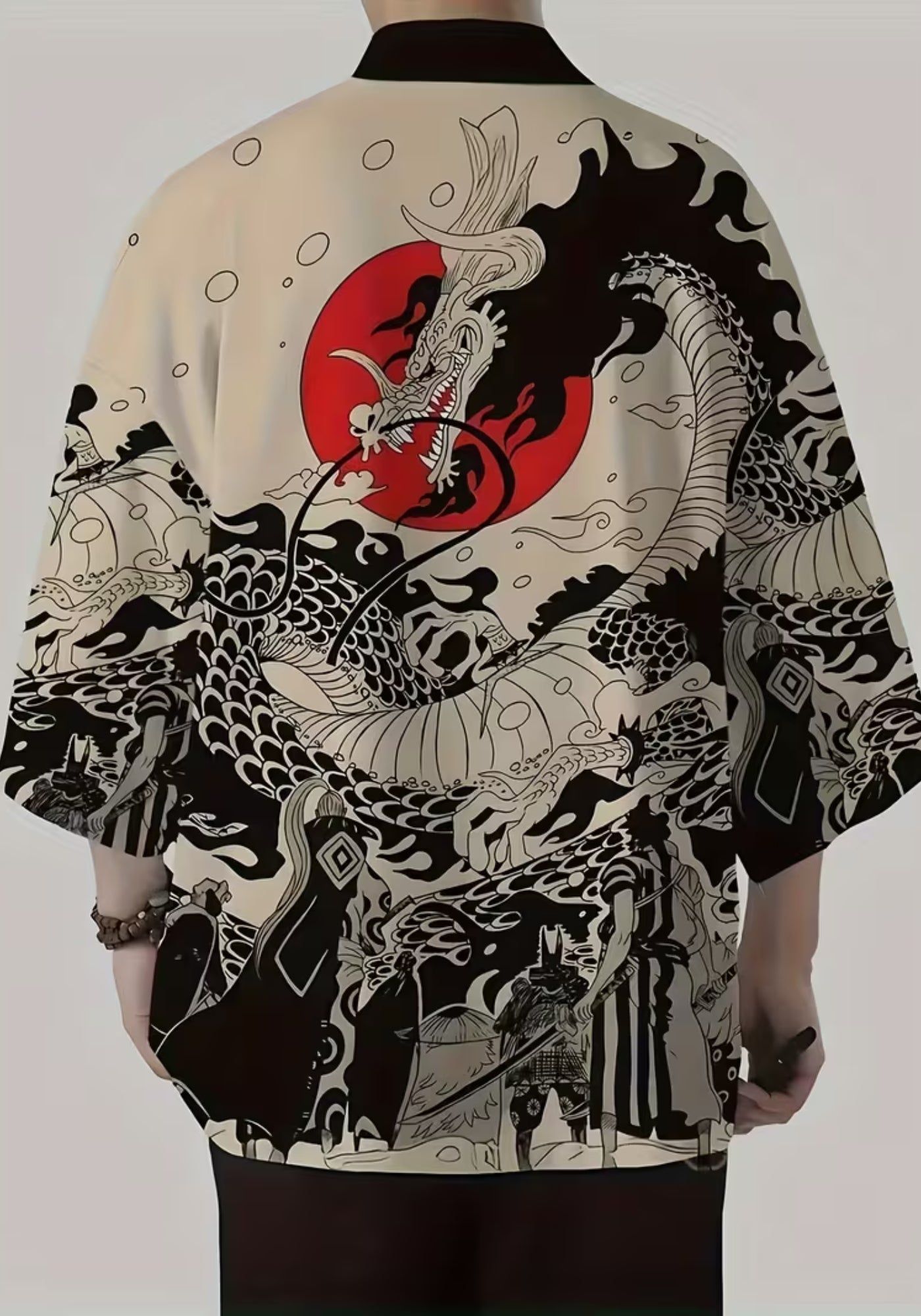 Kimono Unisexe en Polyester | Élégant Kimono Japonais Imprimé Dragon 4