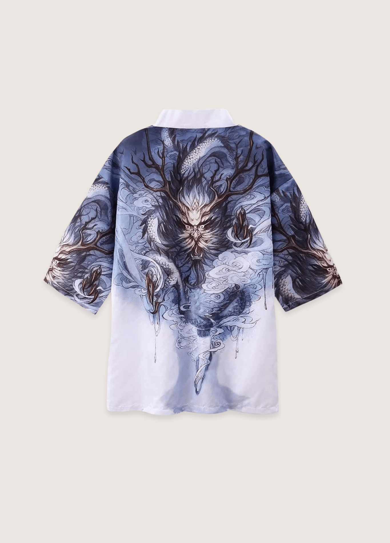 Kimono Unisexe en Polyester | Élégant Kimono Japonais avec Motif de Dragon et Nuages 0